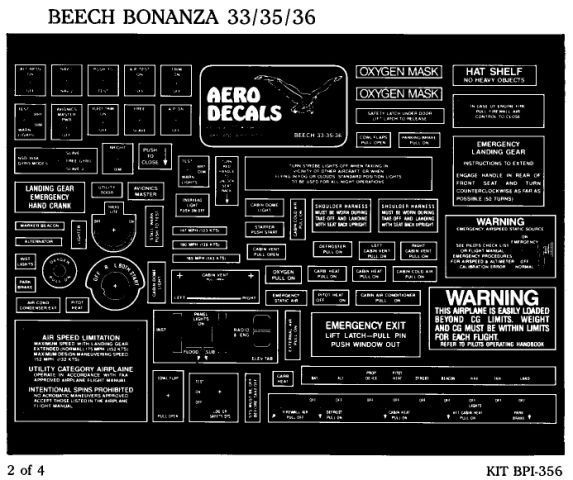 (image for) Beech Bonanza 33/35/36 Debonair 33 Economy Interior Kit (4)