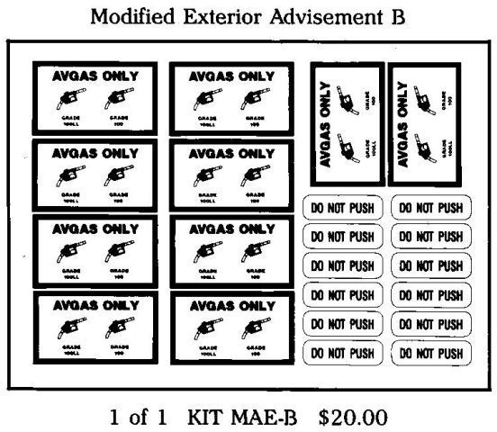 Modified Exterior Advisement Decals Group B (1) Modified Exterior Advisement Decals Group B (1)