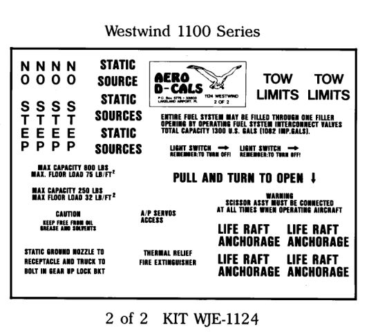 (image for) Westwind 1100 Series Exterior Decals (2) - Click Image to Close
