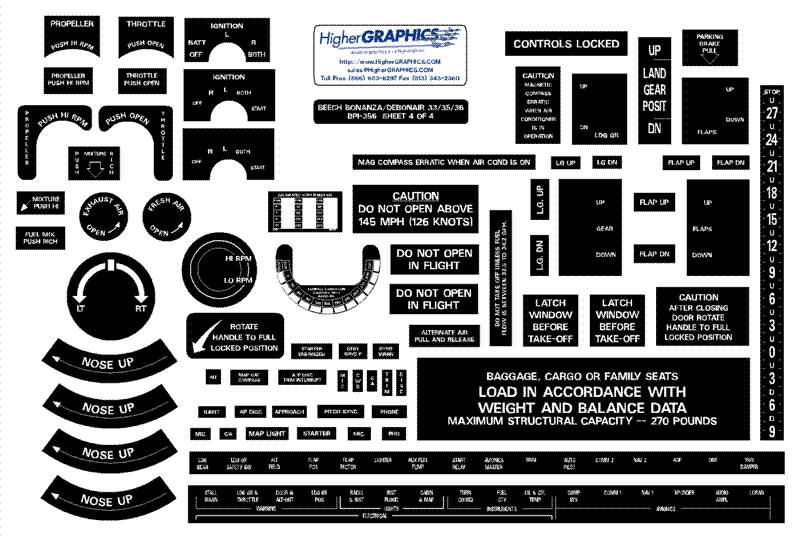 (image for) Beech Bonanza 33/35/36 Debonair 33 Premium Interior Kit (4)