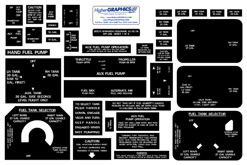 (image for) Beech Bonanza 33/35/36 Debonair 33 Premium Interior Kit (4)