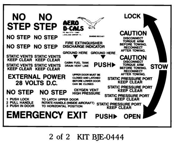 (image for) Beechcraft Diamond Beechjet 400 Exterior Decals (2) - Click Image to Close