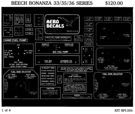 (image for) Beech Bonanza 33/35/36 Debonair 33 Economy Interior Kit (4)