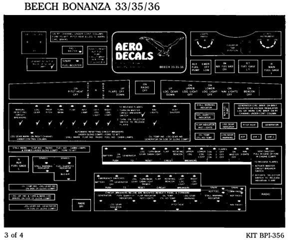 (image for) Beech Bonanza 33/35/36 Debonair 33 Economy Interior Kit (4)