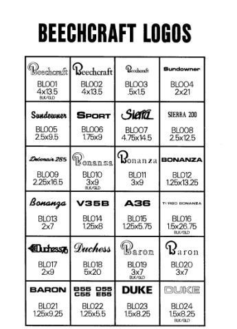 (image for) Beechcraft Logos (Sheet 1) - Click Image to Close