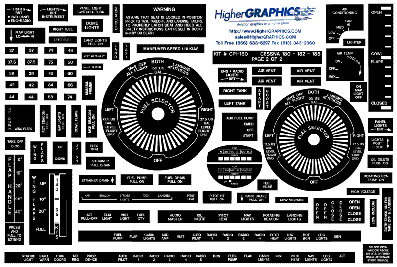 (image for) Cessna 180/182/185 Series Premium Interior Decals