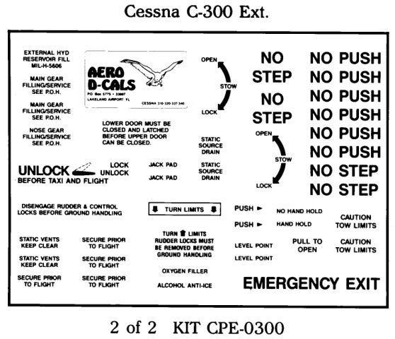 Cessna C-300 Series Exterior Decals (2) - Click Image to Close