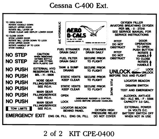 (image for) Cessna C-400 Series Exterior Decals (2) - Click Image to Close