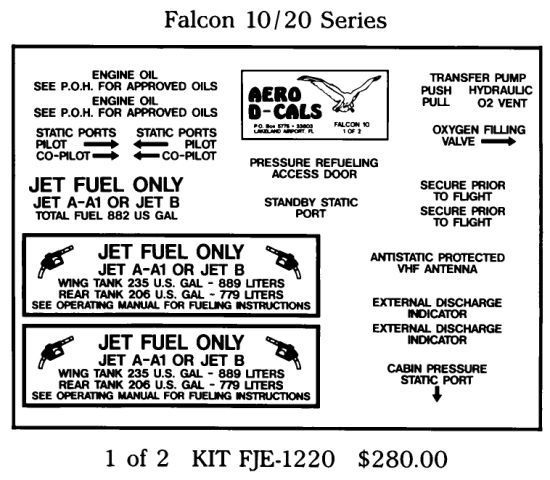 Falcon 10/20 Series Exterior Decals (2) (image for) Falcon 10/20 Series Exterior Decals (2)