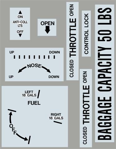 (image for) Piper PA-18 Super Cub Series Premium Interior Decals - Click Image to Close