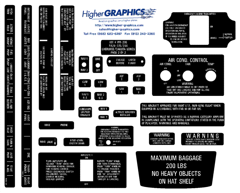 (image for) Piper PA-28-235/236 Dakota Series Premium Interior Decals