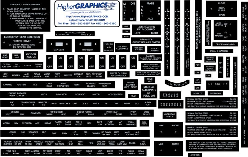 (image for) Piper PA-31 Navajo Interior Premium Decals