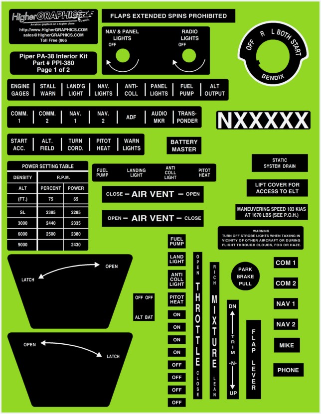 (image for) Piper PA-38-112 Tomahawk Premium Interior Kit - Click Image to Close